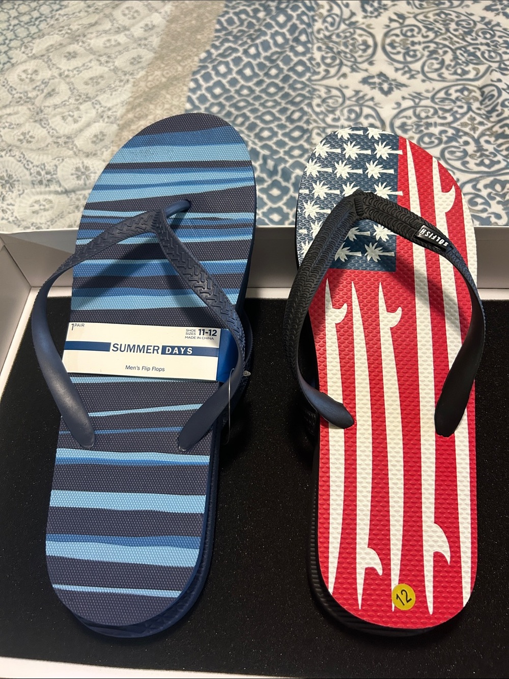 Men's Navy & Red Flip Flop Bundle Pack - 2 Pairs